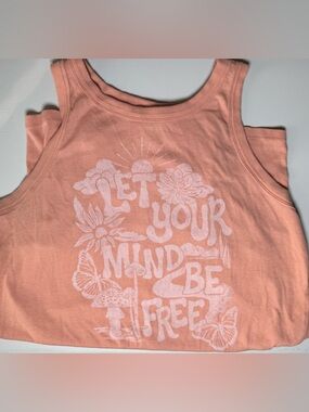 (A4) torrid Peach Graphic Tank Top with White Print